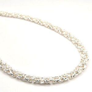 Milor Italy 925 Sterling Silver Bold Byzantine Necklace Statement Chain 38.3g